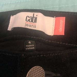 Cabi Black Corduroy skinny high rise size 4 NEW